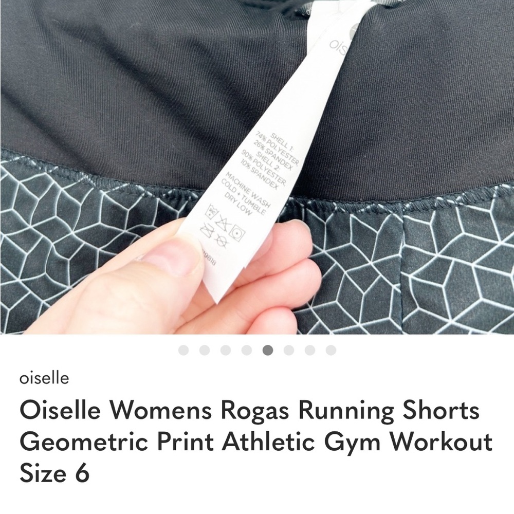 Oiselle Womens Rogas Running Shorts Geometric Print Athletic Gym Workout Size 6 - Picture 4 of 7